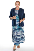 Vikki Vi Jersey Blue Tribal Maxi Skirt