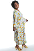 Vikki Vi Jersey Tea Garden Zip Front Caftan