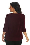 Vikki Vi Classic Shiraz 3/4 Sleeve Top