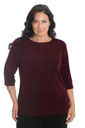 Vikki Vi Classic Shiraz 3/4 Sleeve Top