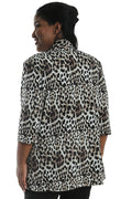 Vikki Vi Jersey Animal 3/4 Sleeve Kimono Jacket