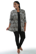 Vikki Vi Jersey Animal 3/4 Sleeve Kimono Jacket