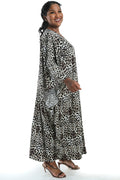 Vikki Vi Jersey Animal Zip Front Caftan