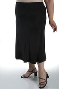 Vikki Vi Jersey Black Midi Length Trumpet Skirt