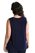 Vikki Vi Classic Navy V-Neck Sleeveless Shell