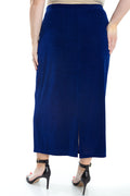 Vikki Vi Classic Royal Blue Straight Maxi Skirt