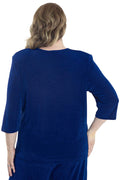 Vikki Vi Classic Royal Blue 3/4 Sleeve Top