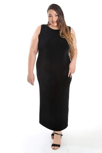 Dresses Vikki Vi Classic Black Jewel Neckline Maxi Dress