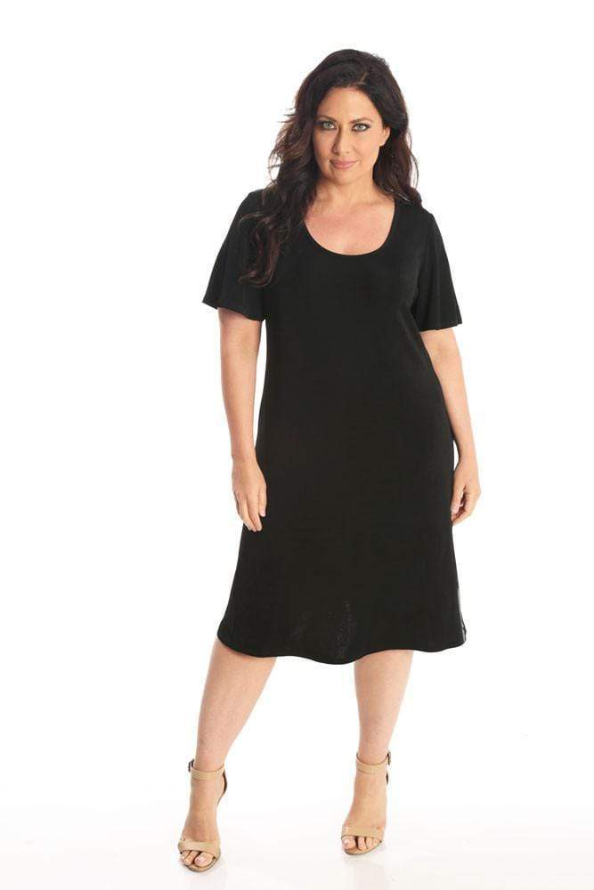 Vikki Vi Classic Black T-Shirt Style Dress | PlusbyDesign.com