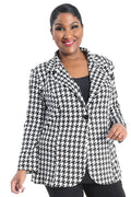 Vikki Vi Brushed Jersey Houndstooth Blazer