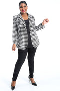 Vikki Vi Brushed Jersey Houndstooth Blazer