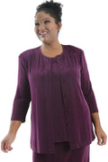 Jackets Vikki Vi Classic Boysenberry 3/4 Sleeve Cardigan