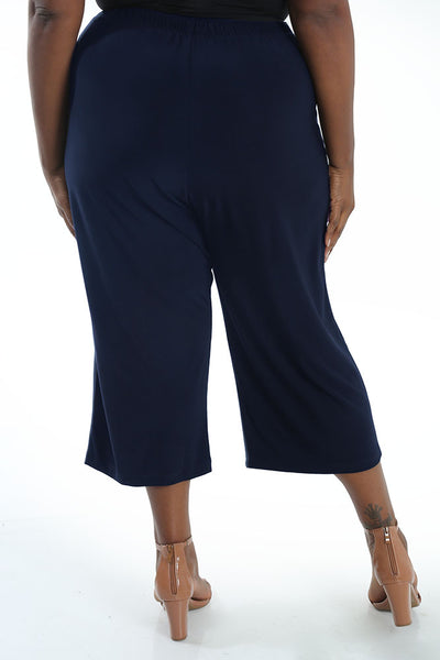 Vikki Vi Jersey Navy Crop Pant