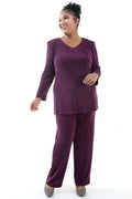 Pants Vikki Vi Classic Boysenberry Petite Pull-On Pant