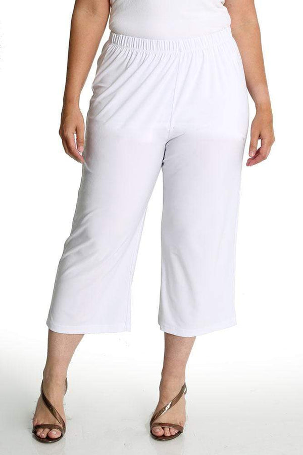 Pants Vikki Vi Jersey White Crop Pant