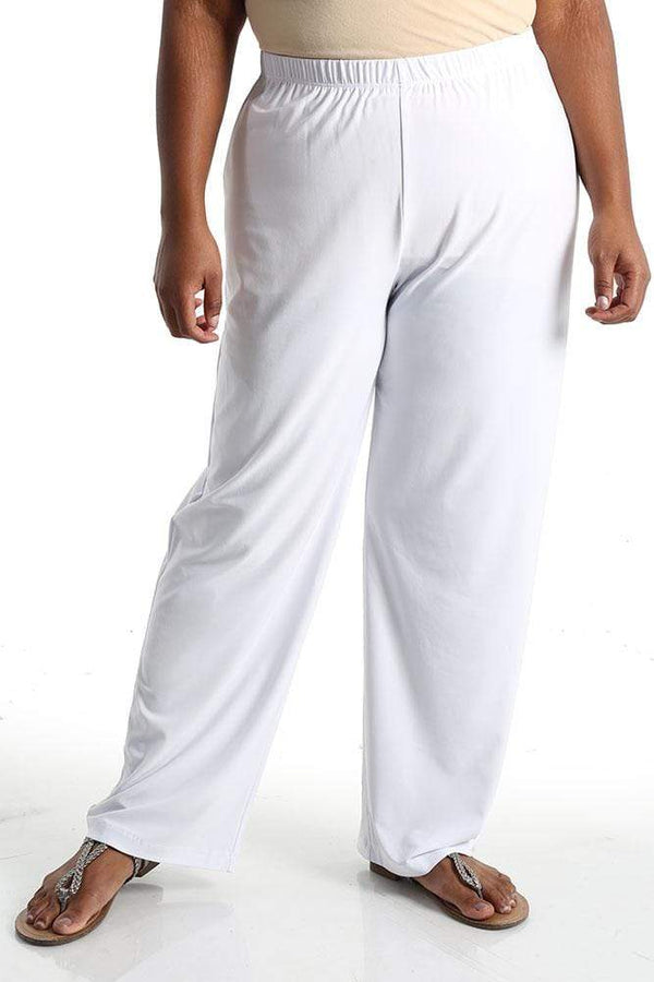 Pants Vikki Vi Jersey White Petite Pull-On Pant