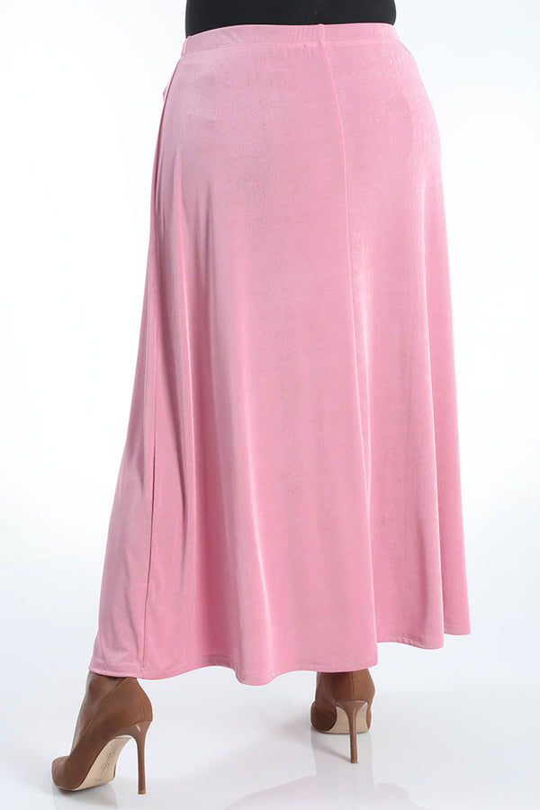 Vikki Vi Silky Classic Soft Pink Maxi Skirt