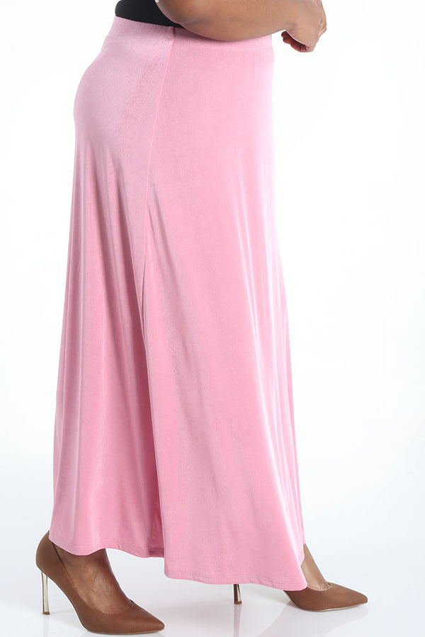 Vikki Vi Silky Classic Soft Pink Maxi Skirt