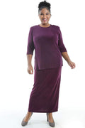 Skirts Vikki Vi Classic Boysenberry Straight Maxi Skirt