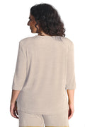 Vikki Vi Classic Sand 3/4 Sleeve Top