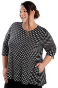 Tops Caribe Polka Dot Swing Tunic