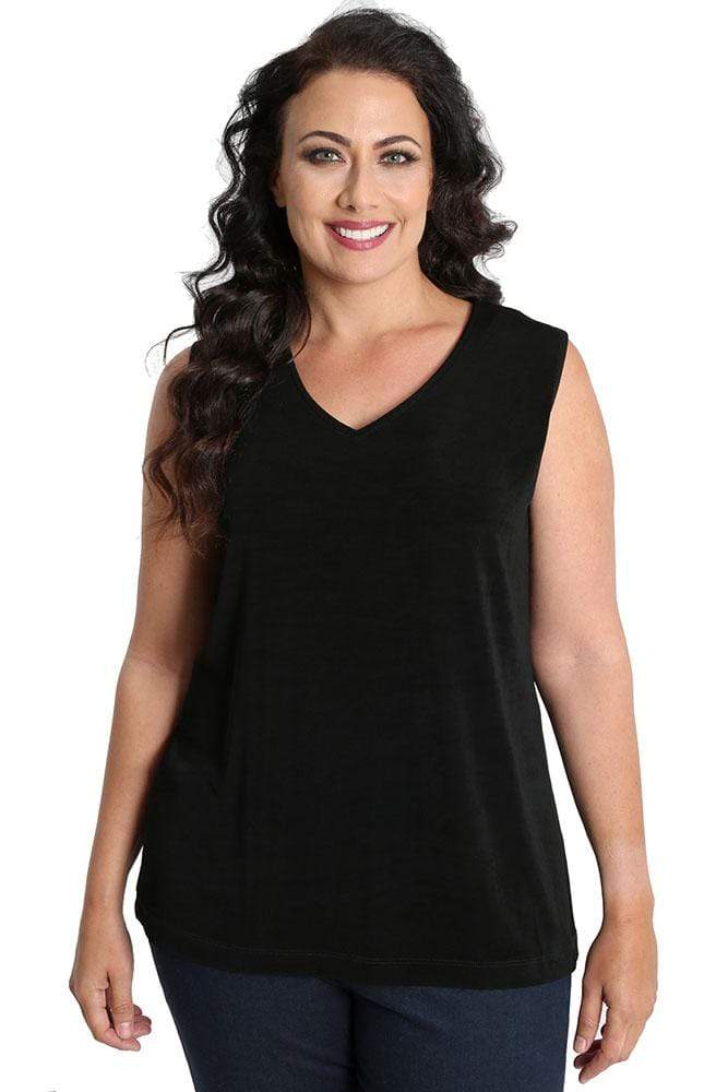 Vikki Vi Classic Black V Neck Tank