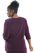 Tops Vikki Vi Classic Boysenberry 3/4 Sleeve Top