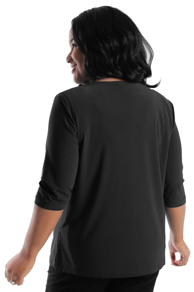 Tops Vikki Vi Jersey Black 3/4 Sleeve Top