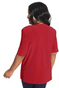 Vikki Vi Jersey Red Short Sleeve Tunic