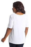 Vikki Vi Jersey White Short Sleeve Top