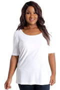 Vikki Vi Jersey White Short Sleeve Top