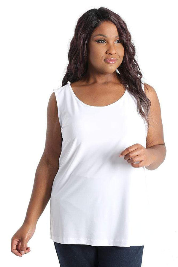 Tops Vikki Vi Jersey White Tank