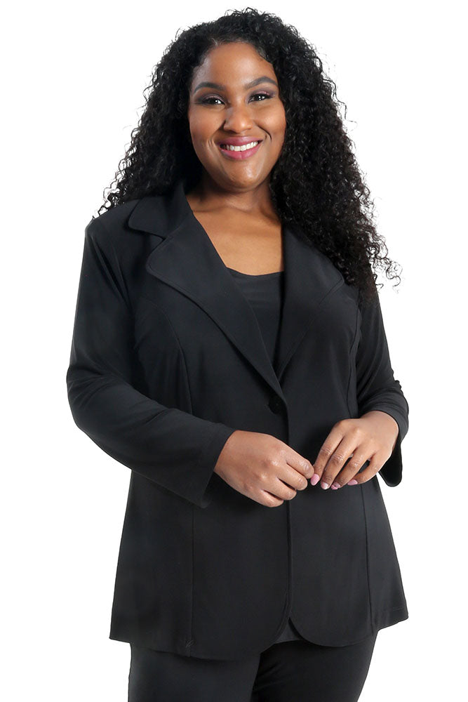 Plus size jersey store blazer